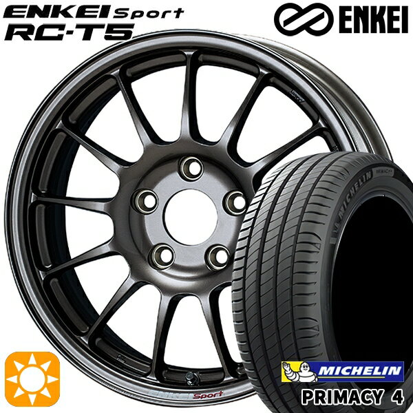 【取付対象】205/55R16 91W ミシュラン プライマシー4 ENKEI エンケイスポーツ RC-T5 ダークシルバー 16インチ 6.5J 5H100 サマータイヤホイールセット