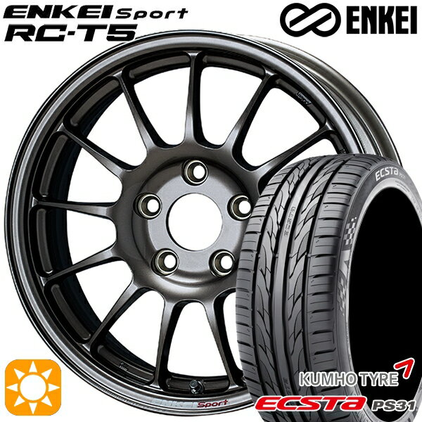 【取付対象】195/65R15 91V クムホ エクスタ PS31 ENKEI エンケイスポーツ RC-T5 ダークシルバー 15インチ 6.0J 5H114.3 サマータイヤホイールセット