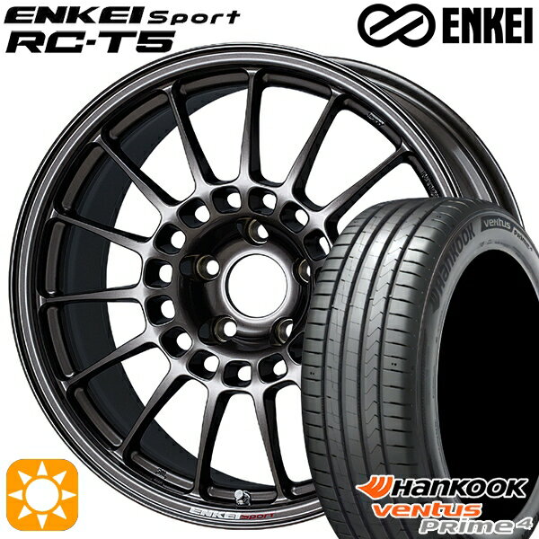【取付対象】215/50R17 95W XL ハンコック veNtus PRime4 K135 ENKEI エンケイスポーツ RC-T5 ダークシルバー 17インチ 7.0J 5H114.3 サマータイヤホイールセット