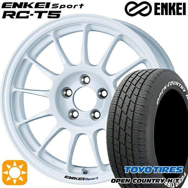 【取付対象】フィット アクア 185/60R15 84H トーヨー オープンカントリー H/T2 WL ENKEI エンケイスポーツ RC-T5 ホワイト 15インチ 6.5J 4H100 サマータイヤホイールセット