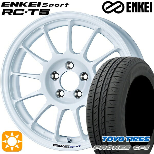 【取付対象】エスティマ ストリーム 205/65R15 94H トーヨー プロクセス CF3 ENKEI エンケイスポーツ RC-T5 ホワイト 15インチ 6.0J 5H114.3 サマータイヤホイールセット