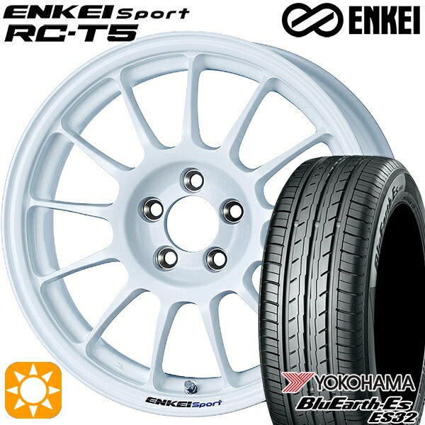 【取付対象】195/65R15 91S ヨコハマ ブルーアース ES32 ENKEI エンケイスポーツ RC-T5 ホワイト 15インチ 6.0J 5H114.3 サマータイヤホイールセット