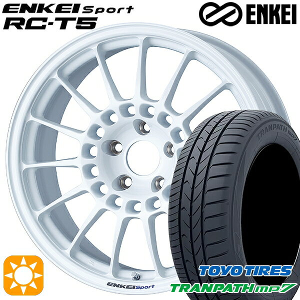 【取付対象】215/60R17 96H トーヨー トランパス mp7 ENKEI エンケイスポーツ RC-T5 ホワイト 17インチ 7.0J 5H114.3 サマータイヤホイールセット