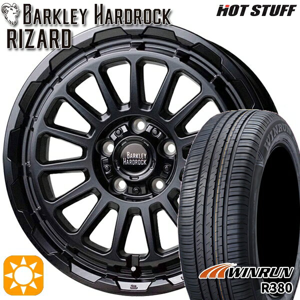 【取付対象】ヤリスクロス 205/65R16 95H ウィンラン R380 HotStuff バークレイ ハードロック リザード セミグロスブラック 16インチ 7.0J 5H114.3 サマータイヤホイールセット