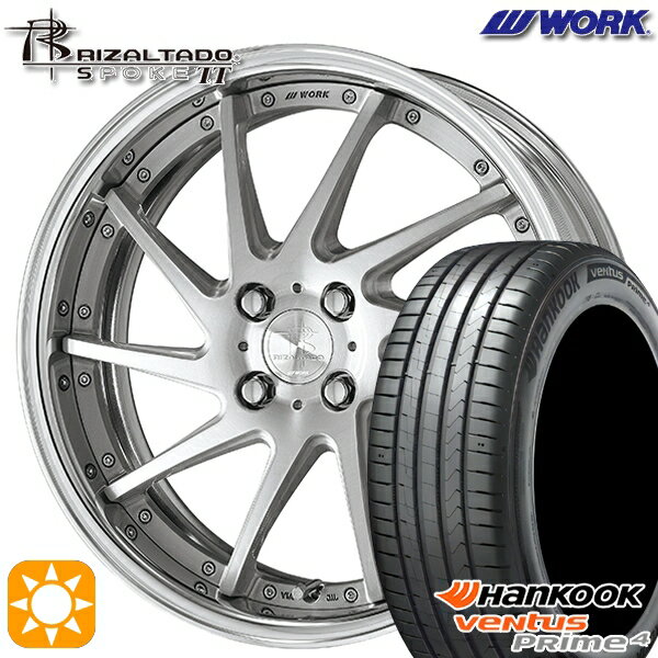 【取付対象】195/50R16 88V XL ハンコック veNtus PRime4 K135 WORK リザルタード スポークTT ブラッシュド 16インチ 6.0J 4H100 サマータイヤホイールセット