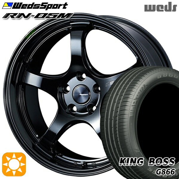 【取付対象】225/50R18 99W XL キングボス G866 Weds ウェッズスポーツ RN05M グロスブラック 18インチ 8.5J 5H114.3 サマータイヤホイールセット