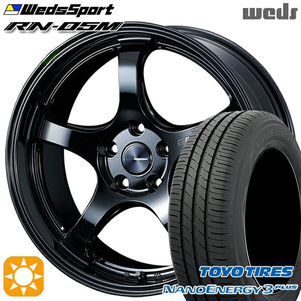 【取付対象】225/50R18 95W トーヨー ナノエナジー3プラス Weds ウェッズスポーツ RN05M グロスブラック 18インチ 8.5J 5H114.3 サマータイヤホイールセット