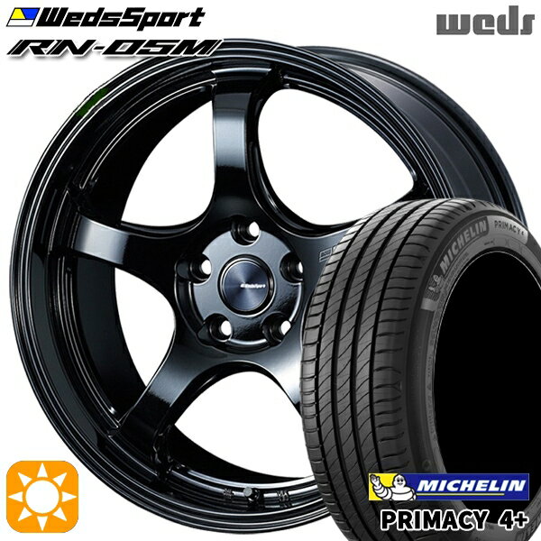 【取付対象】アウトランダー デリカD5 225/55R18 98V ミシュラン プライマシー4プラス Weds ウェッズスポーツ RN05M グロスブラック 18インチ 7.5J 5H114.3 サマータイヤホイールセット