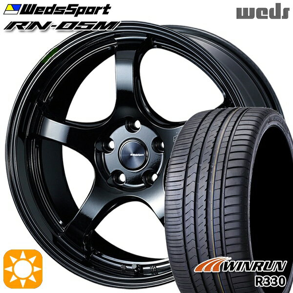 【取付対象】C-HR カローラクロス 225/45R19 96W XL ウィンラン R330 Weds ウェッズスポーツ RN05M グロスブラック 19インチ 8.5J 5H114.3 サマータイヤホイールセット