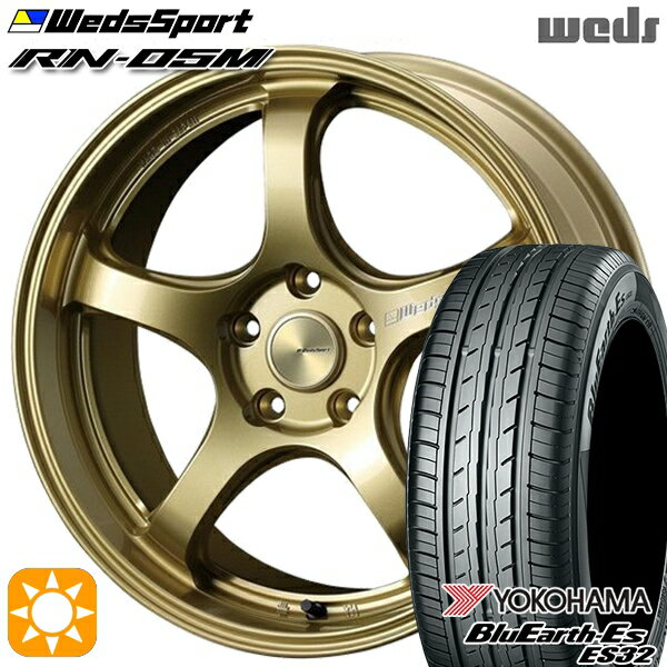 【取付対象】アウトランダー デリカD5 225/55R18 98V ヨコハマ ブルーアース ES32 Weds ウェッズスポーツ RN05M ゴールド 18インチ 7.5J 5H114.3 サマータイヤホイールセット