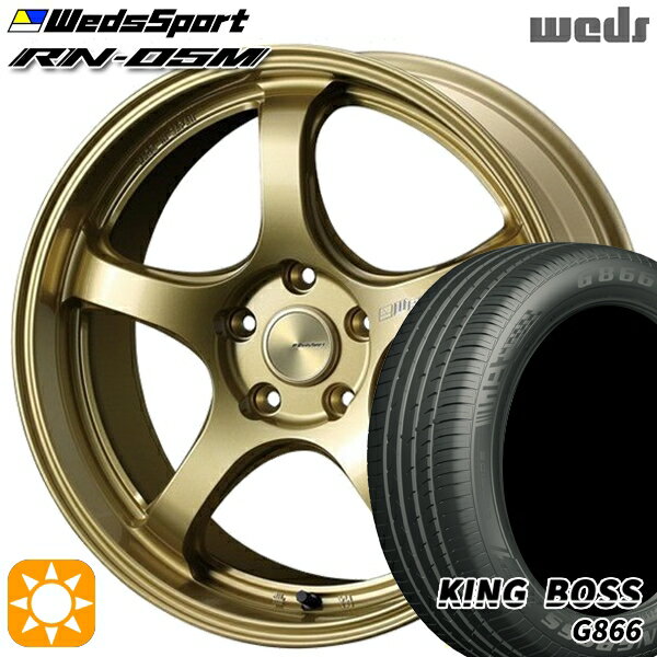 【取付対象】225/45R18 95W XL キングボス G866 Weds ウェッズスポーツ RN05M ゴールド 18インチ 7.5J 5H114.3 サマータイヤホイールセット