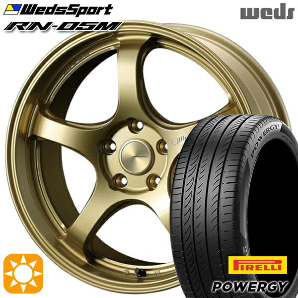 【取付対象】225/45R18 95W XL ピレリ パワジー Weds ウェッズスポーツ RN05M ゴールド 18インチ 7.5J 5H114.3 サマータイヤホイールセット
