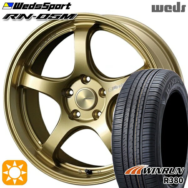 【取付対象】マツダ6 エクストレイル 225/60R18 104V XL ウィンラン R380 Weds ウェッズスポーツ RN05M ゴールド 18インチ 7.5J 5H114.3 サマータイヤホイールセット