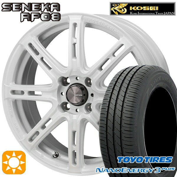 【取付対象】195/45R16 80W トーヨー ナノエナジー3プラス KOSEI コーセイレーシング セネカ RP08 パールホワイト 16インチ 6.5J 4H100 サマータイヤホイールセット