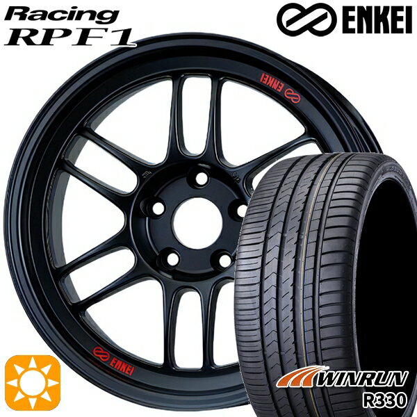 【取付対象】アウトランダー エクストレイル 225/55R18 98V ウィンラン R330 ENKEI エンケイレーシング RPF1 マットブラック 18インチ 7.5J 5H114.3 サマータイヤホイールセット