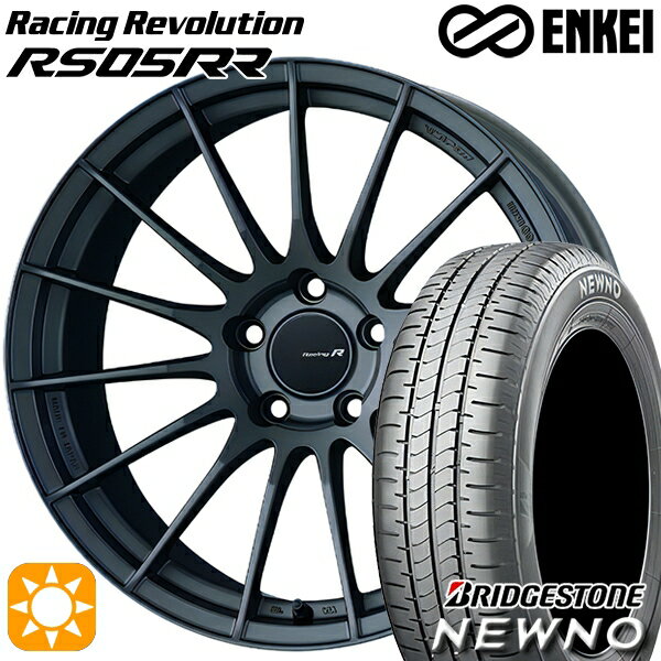 【取付対象】225/45R18 95W XL ブリヂストン ニューノ ENKEI レーシングレボリューションRS05RR マットダークガンメタリック 18インチ 8.5J 5H114.3 サマータイヤホイールセット