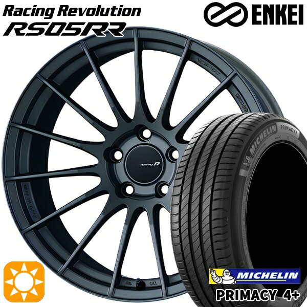 【取付対象】アウディ A6(F2) 225/55R18 98V ミシュラン プライマシー4プラス ENKEI レーシングレボリューションRS05RR マットダークガンメタリック 18インチ 8.5J 5H112 サマータイヤホイールセット