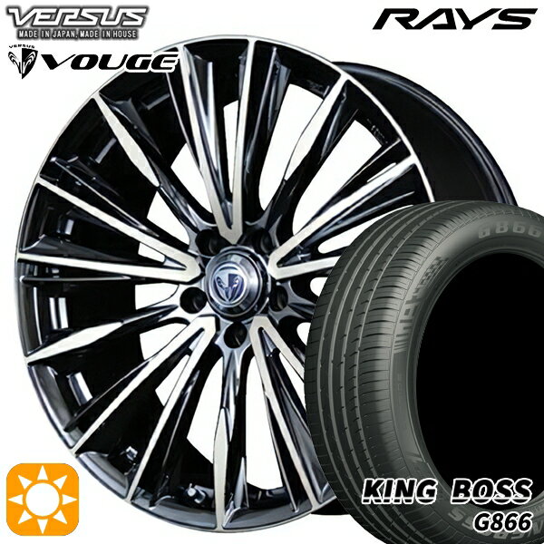 【取付対象】225/55R19 99W キングボス G866 RAYS ベルサス ストラテージア ヴォウジェ DR 19インチ 8.0J 5H114.3 サマータイヤホイールセット