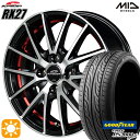 155/55R14 69V グッドイヤー LS2000ハイブリッド2 MID シュナイダー RX27 ブラックメタリックポリッシュ＋アンダーカットレッドクリアー 14インチ 4.5J 4H100 サマータイヤホイールセット