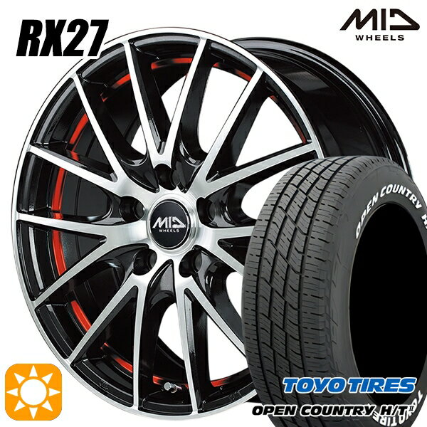 【取付対象】215/70R16 100H トーヨー オープンカントリー H/T2 WL MID シュナイダー RX27 BMP/アンダーカットレッドクリア 16インチ 6.5J 5H114.3 サマータイヤホイールセット
