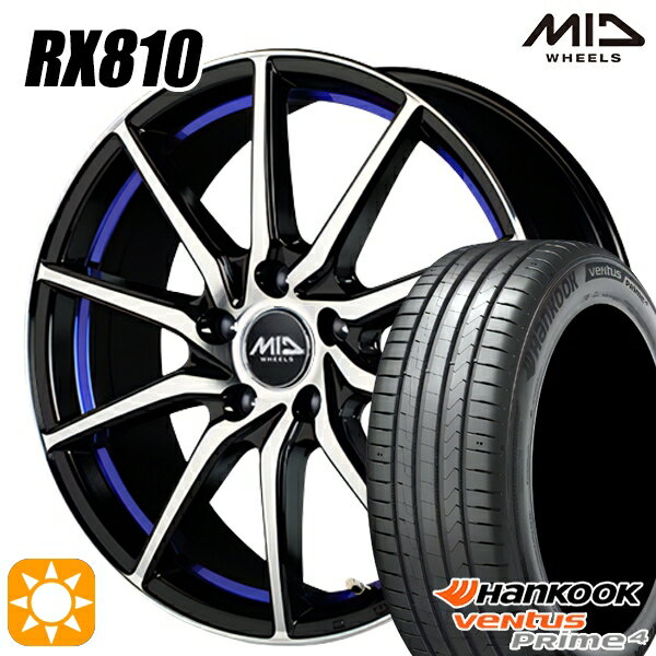 【取付対象】215/60R17 96V ハンコック veNtus PRime4 K135A MID シュナイダー RX810 BP/アンダーカットブルー 17インチ 7.0J 5H114.3 サマータイヤホイールセット