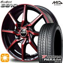 【取付対象】軽トラ 165/55R14C 95/93N ヨコハマ パラダ PA03 MID ユーロスピード S810 ブラックポリッシュ＋レッドクリア 14インチ 4.5J 4H100 サマータイヤホイールセット