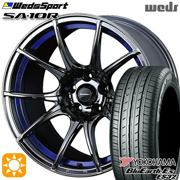 【取付対象】225/40R18 92W XL ヨコハマ ブルーアース ES32 Weds ウェッズスポーツ SA10R BLC（ブルーライトクローム） 18インチ 7.5J 5H114.3 サマータイヤホイールセット