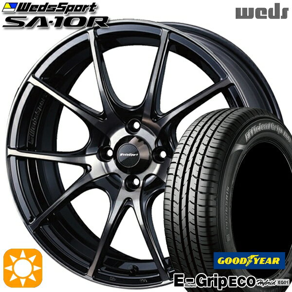 【取付対象】アクア デミオ ノート 195/55R16 87V グッドイヤー エフィシェントグリップ エコ EG01 Weds ウェッズスポーツ SA10R ZBB（ゼブラブラックブライト） 16インチ 6.5J 4H100 サマータイヤホイールセット