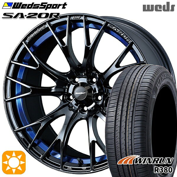 【取付対象】C-HR カローラクロス 215/60R17 96V ウィンラン R380 Weds ウェッズスポーツ SA20R BLCII（ブルーライトクロームツー） 17インチ 7.5J 5H114.3 サマータイヤホイールセット