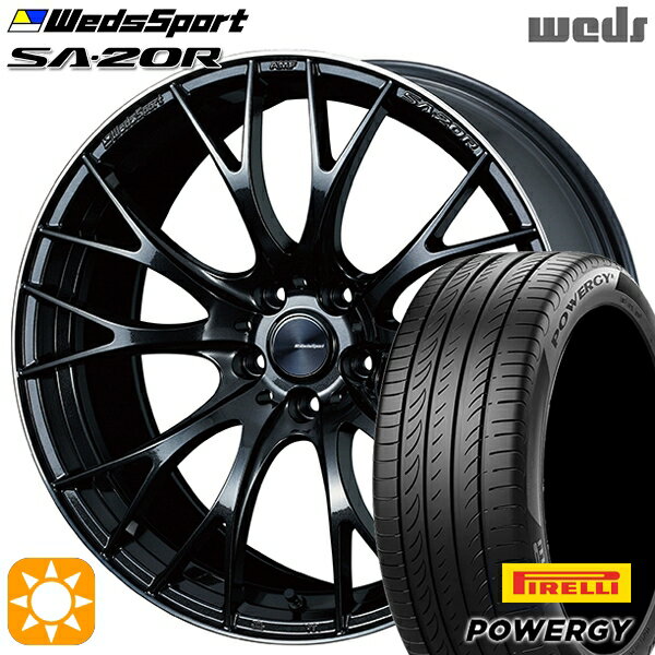 【取付対象】245/40R20 99W XL ピレリ パワジー Weds ウェッズスポーツ SA20R METAL-BLACK/F(メタルブラックエフ) 20インチ 8.5J 5H114.3 サマータイヤホイールセット