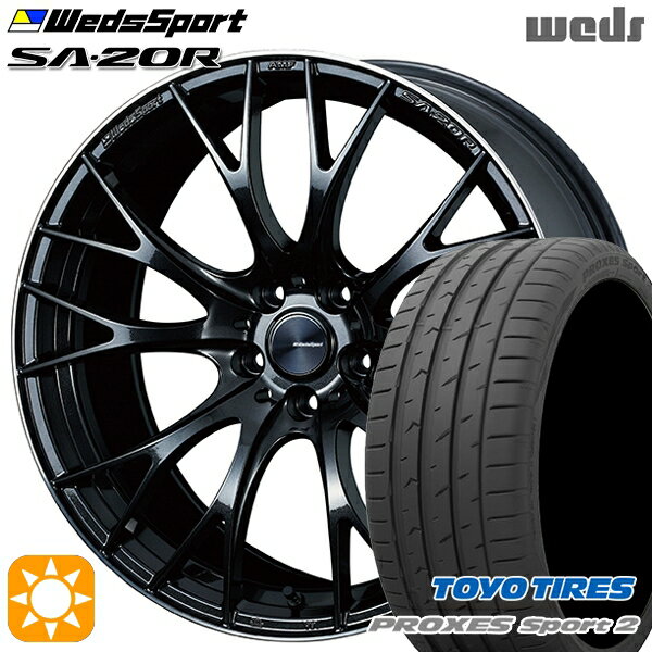 【取付対象】225/40R19 93Y XL トーヨー プロクセススポーツ2 Weds ウェッズスポーツ SA20R METAL-BLACK/F(メタルブラックエフ) 19インチ 8.5J 5H114.3 サマータイヤホイールセット