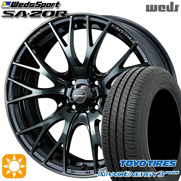 【取付対象】195/45R16 80W トーヨー ナノエナジー3プラス Weds ウェッズスポーツ SA20R WBC（ウォースブラッククリアー） 16インチ 6.5J 4H100 サマータイヤホイールセット