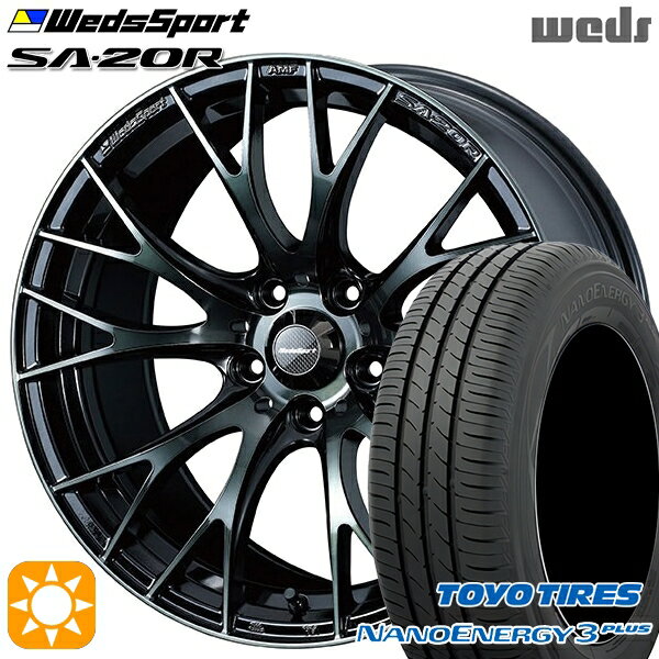 【取付対象】215/50R17 91V トーヨー ナノエナジー3プラス Weds ウェッズスポーツ SA20R WBC（ウォースブラッククリアー） 17インチ 7.0J 5H114.3 サマータイヤホイールセット
