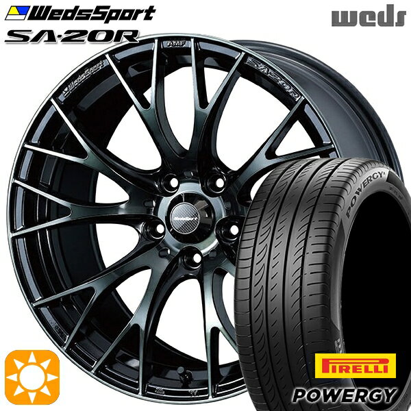 【取付対象】リーフ レヴォーグ 215/50R17 95W XL ピレリ パワジー Weds ウェッズスポーツ SA20R WBC（ウォースブラッククリアー） 17インチ 7.0J 5H114.3 サマータイヤホイールセット