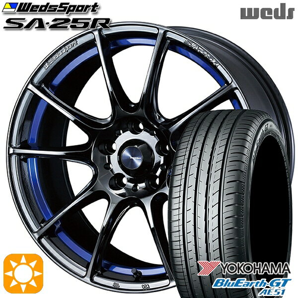 【取付対象】セレナ 215/40R18 89W XL ヨコハマ ブルーアースGT AE51 Weds ウェッズスポーツ SA25R BLCII（ブルーライトクロームツー） 18インチ 7.0J 5H114.3 サマータイヤホイールセット