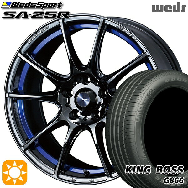 【取付対象】アイシス ノア 215/45R17 91W XL キングボス G866 Weds ウェッズスポーツ SA25R BLCII（ブルーライトクロームツー） 17インチ 7.5J 5H114.3 サマータイヤホイールセット