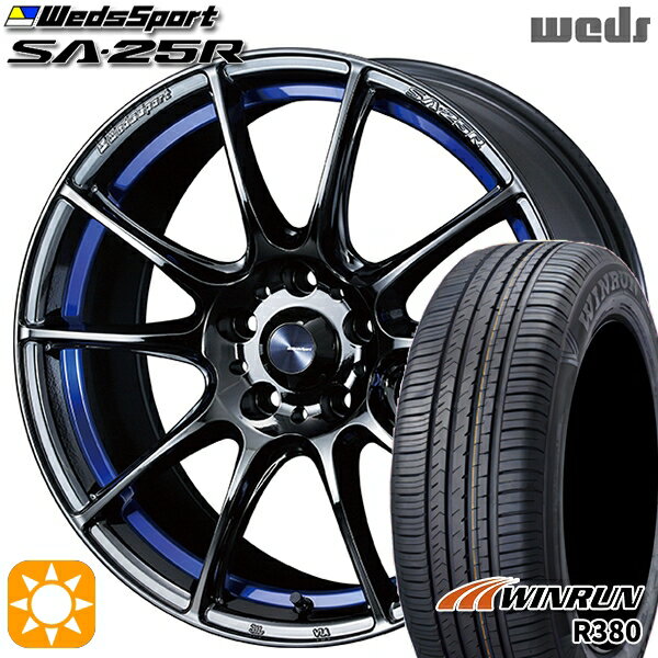 【取付対象】C-HR カローラクロス 215/60R17 96V ウィンラン R380 Weds ウェッズスポーツ SA25R BLCII（ブルーライトクロームツー） 17インチ 7.5J 5H114.3 サマータイヤホイールセット