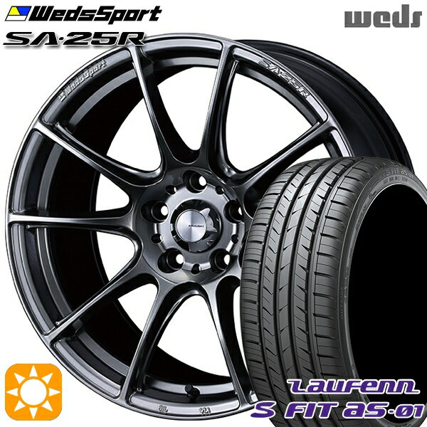 【取付対象】アイシス ノア 215/45R17 91W XL ラウフェン S FIT aS-01 LH02 Weds ウェッズスポーツ SA25R PSB (プラチナシルバーブラック) 17インチ 7.0J 5H114.3 サマータイヤホイールセット