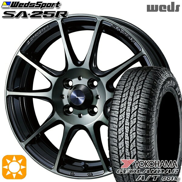 【取付対象】ライズ ロッキー 215/60R16 95H ヨコハマ ジオランダーA/T G015 Weds ウェッズスポーツ SA25R WBC (ウォースブラッククリアー) 16インチ 6.5J 4H100 サマータイヤホイールセット