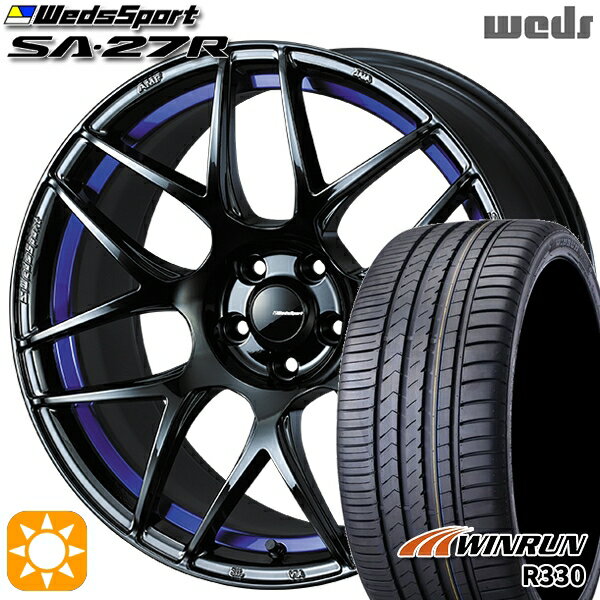 【取付対象】195/40R17 81W XL ウィンラン R330 Weds ウェッズスポーツ SA27R BLC2（ブルーライトクロームツー） 17インチ 6.5J 4H100 サマータイヤホイールセット