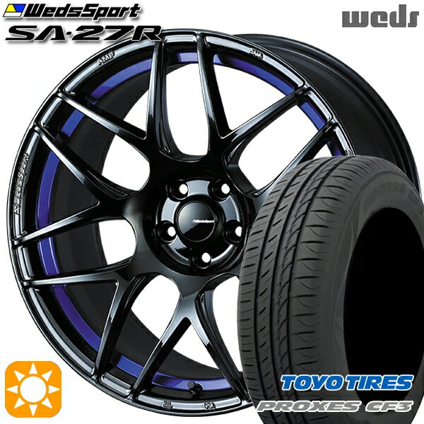 【取付対象】レガシィB4 エクシーガ 215/50R17 95V XL トーヨー プロクセス CF3 Weds ウェッズスポーツ SA27R BLC2（ブルーライトクロームツー） 17インチ 7.5J 5H100 サマータイヤホイールセット