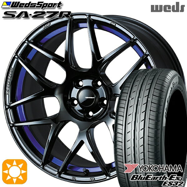 【取付対象】225/50R18 95V ヨコハマ ブルーアース ES32 Weds ウェッズスポーツ SA27R BLC2（ブルーライトクロームツー） 18インチ 7.5J 5H114.3 サマータイヤホイールセット