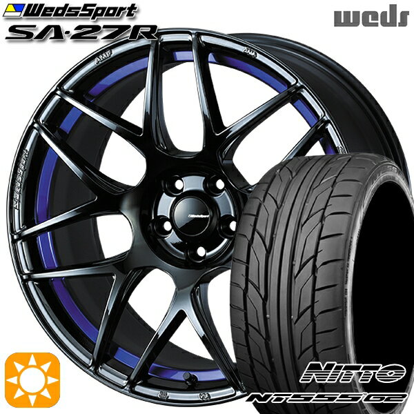 【取付対象】215/50R17 95W XL ニットー NT555 G2 Weds ウェッズスポーツ SA27R BLC2（ブルーライトクロームツー） 17インチ 7.5J 5H100 サマータイヤホイールセット