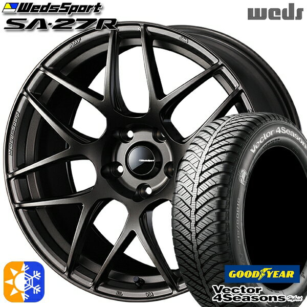 215/45R17 91H XL グッドイヤー ベクター フォーシーズンズ Weds ウェッズスポーツ SA27R EJ-BRONZE（EJプロンズ） 17インチ 7.0J 5H100 オールシーズンタイヤホイールセット