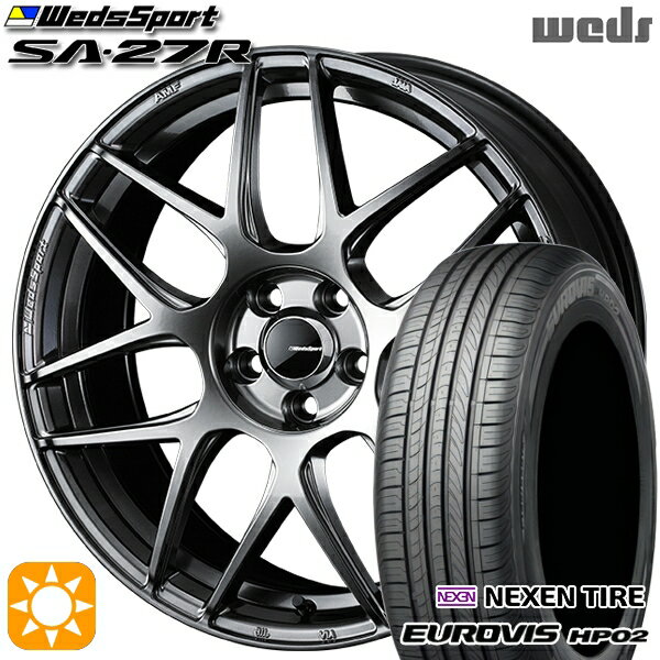 【取付対象】165/60R15 ネクセン ロードストーン ユーロビズ HP02 Weds ウェッズスポーツ SA27R PSB（プラチナシルバーブラック） 15インチ 5.0J 4H100 サマータイヤホイールセット