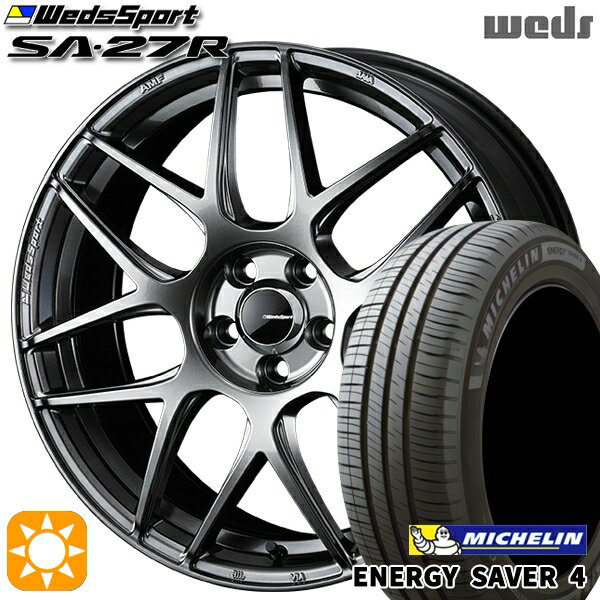 【取付対象】165/55R15 75V ミシュラン エナジーセイバー4 Weds ウェッズスポーツ SA27R PSB（プラチナシルバーブラック） 15インチ 5.0J 4H100 サマータイヤホイールセット