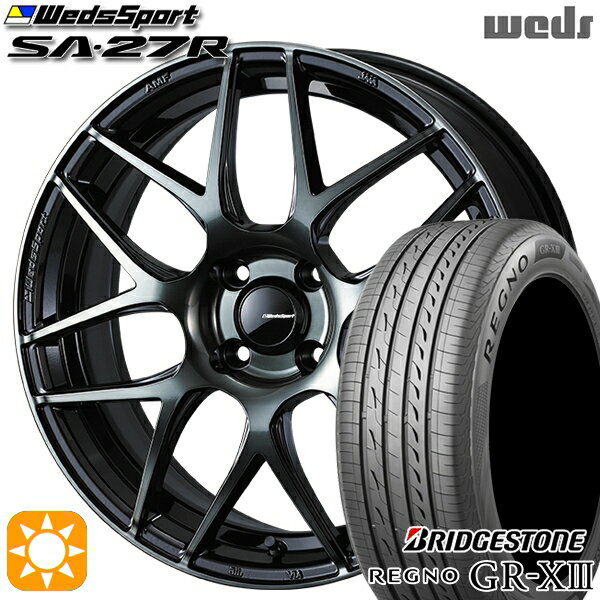 【取付対象】フィット アクア 185/60R15 84H ブリヂストン レグノ GR-X3 Weds ウェッズスポーツ SA27R WBC（ウォースブラッククリアー） 15インチ 6.0J 4H100 サマータイヤホイールセット