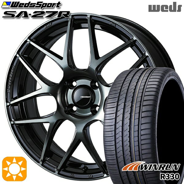 【取付対象】165/55R15 75H ウィンラン R330 Weds ウェッズスポーツ SA27R WBC（ウォースブラッククリアー） 15インチ 5.0J 4H100 サマータイヤホイールセット