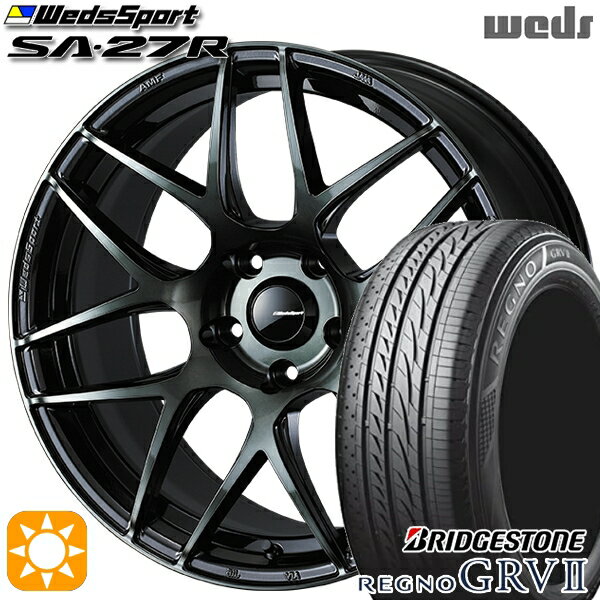 【取付対象】215/55R17 94V ブリヂストン レグノ GRV2 Weds ウェッズスポーツ SA27R WBC（ウォースブラッククリアー） 17インチ 7.0J 5H100 サマータイヤホイールセット