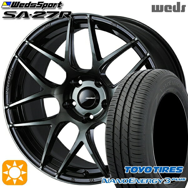 【取付対象】215/40R18 85W トーヨー ナノエナジー3プラス Weds ウェッズスポーツ SA27R WBC（ウォースブラッククリアー） 18インチ 7.5J 5H114.3 サマータイヤホイールセット
